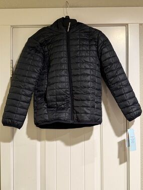 Cat & Jack Black Quilted Puffer Jacket with Hood